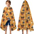 thumbnail image 3 of Cats and Pumpkins Halloween Pattern Hooded Bath Towel，60"x35" for Ages 3 To 12 Kids, Quick Dry Lightweight Soft Microfiber Hood Beach Towel Cover Up for Kids, 3 of 7