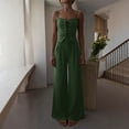 thumbnail image 3 of Xuyuer Women's Two Piece Set - Solid Color Lace-Up Sleeveless Top and Wide Leg Pants Outfit for Casual Style and Coordinated Wear, 3 of 9