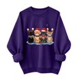 thumbnail image 4 of Women's Christmas Cat Graphic Sweatshirt Crew Neck Long Sleeve Casual Pullover Top, 4 of 5