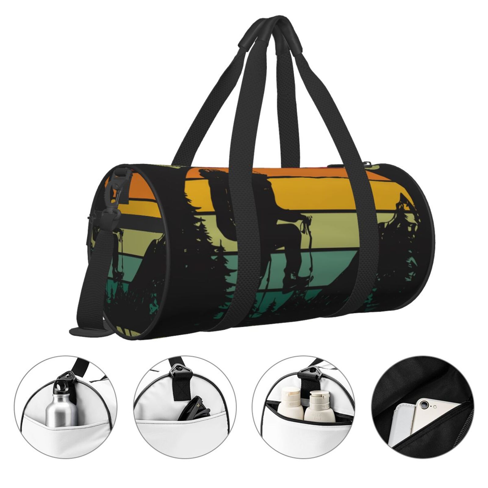 Vsdgher Not All Who Wander Are Lost 1 45L Foldable Duffel Bag, Sports Gym Bag,Overnight Bag, Portable Weekender Bag for Airplanes