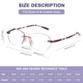 thumbnail image 2 of Super Lightweight Rimless Quality Readers Ultra Clear Lenses Frameless Reading Glasses Women Fashion Designer ,3.0, 2 of 6