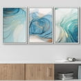 thumbnail image 2 of wall26 Framed Canvas Print Wall Art Set Pastel Gold Blue Teal Smoke Wave Swirls Abstract Shapes Illustrations Modern Art Decorative Boho Colorful for Living Room, Bedroom, Office - 24"x36"x, 2 of 5