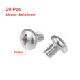 thumbnail image 2 of Unique Bargains M6x8mm Machine Screws Pan Phillips Cross Head Screw Fasteners Bolts 20Pcs, 2 of 3