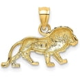 thumbnail image 3 of Solid 10K Yellow Gold Diamond-cut Lion Pendant - 15mm, 3 of 6