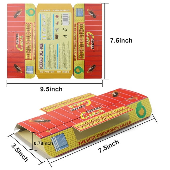 10PCS Cockroach Trap w/Bait Roach Traps Indoor Home Glue Sticky Bait Catcher USA