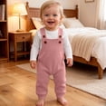 thumbnail image 5 of BRGZLK Baby Boys Girls Knit Overalls 2026 Autumn Winter Solid Color Knitted Jumpsuit Long Pants for Toddlers Newborn Infants Pink 12-18 Months, 5 of 7