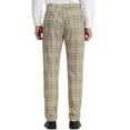 thumbnail image 3 of INSPIRE CHIC Men's Dress Pant Flat Front Stretch Business Plaid Pants 30 Green Orange, 3 of 7
