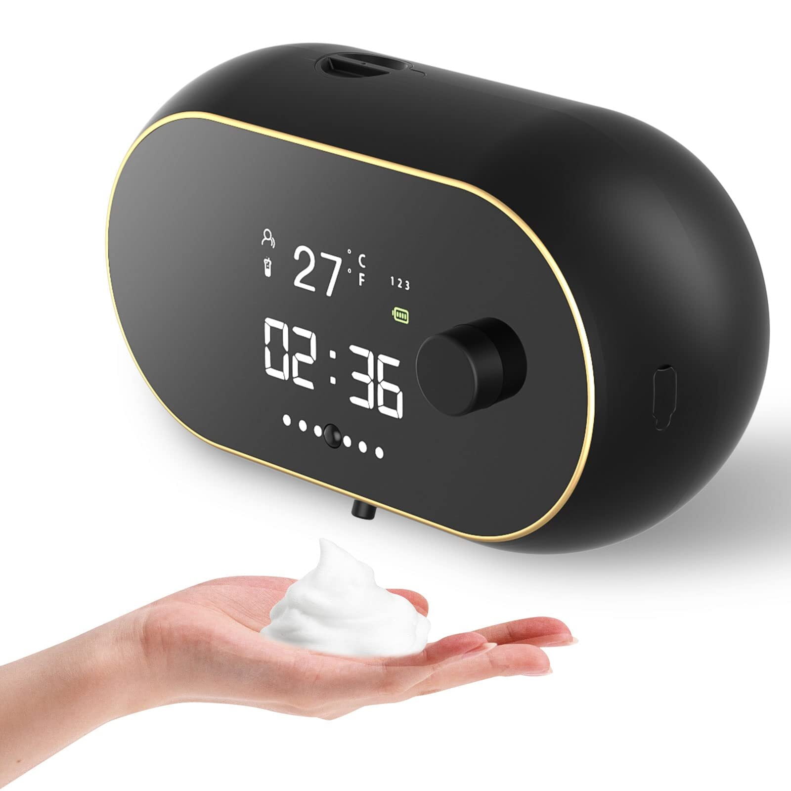 Automatic Soap Dispenser Foaming Soap Dispenser Wall Mount Dispenser Touchless Soap Dispenser Smart Electric Wall Soap Dispenser for Bathroom, Kitchen, Commercial(Black)