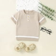 thumbnail image 5 of ZRBYWB Toddler Girl Clothes Baby Girls Short Sleeve Pullover Sweater Cotton Knit Button Closure Tops Shirt Fashion Top, 5 of 7