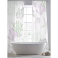 thumbnail image 5 of Vintage Sheer Curtains 84 Inch Long 2 Panels, Shells Coral Jellyfish Marine Life Pattern Pink Light Filtering Rod Pocket Curtains, Sheer Voile Drapes for Living Room Bedroom, 52"x84", 5 of 8