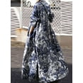 thumbnail image 4 of Womens Dresses Turn-down Collar Long Sleeve Floral Print Long Maxi Dress, 4 of 4