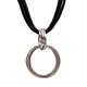 thumbnail image 1 of Collar con colgante circular de moda de alta gama, accesorios para collar de clavícula corta (plata antigua), 1 of 2