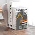 thumbnail image 6 of Zufioo I Like Big Digger Print Wooden Bookends, Metal Bookshelf Non-slip Bookends, Home Furnishings Suitable for Bookcases Offices, 6 of 8