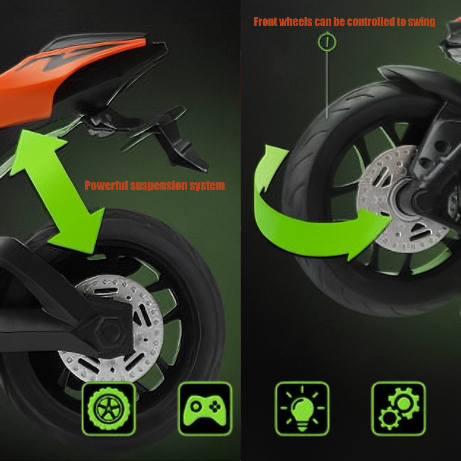 Remote Control Motorcycle Light Off-road Motorcycle Toy High-speed RC Remote Control Car Racing Car Drifting Stunt Car