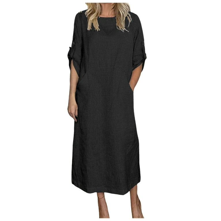 midi dress with shorts underneath Womens Loose Casual Solid Color Short Sleeved Shirt Dress Long Skirt T  Shirt Casual Dresses for Women Dress with Shorts underneath Striped Midi  Dress Fashion Dresses for Women Summer Womens Shirt -