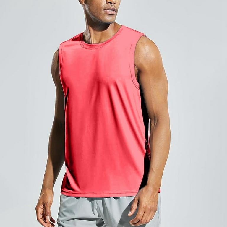 ZXLBBD Men's Summer Solid Color Vest Fashion Vintage Wash