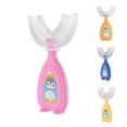 thumbnail image 3 of Toystoory Cepillo de portátil de silicona en forma de U para niños pequeños, cepillo de de doble cara para entrenamiento de bebés Suministros de limpieza para el hogar rosado L Toystoory HA009117-02, 3 of 6
