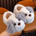 thumbnail image 2 of Otqutp Toddler Kids Dog Slippers Girls Boys Cute Animal Cartoon Fleece Warm Winter Household Shoes Full Wrapped Home Slippers, 2 of 4