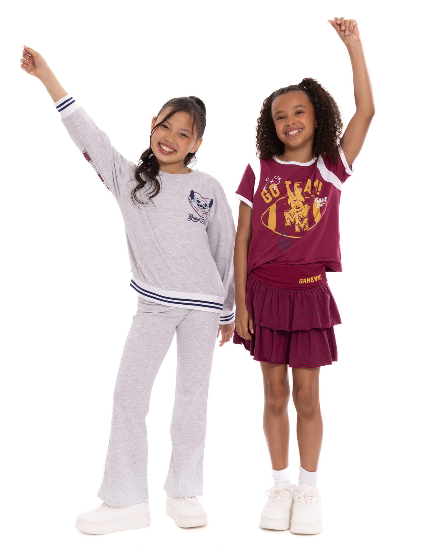 Stitch Girls' Varsity Graphic Flare Leggings with Foldover Waist, Sizes 4-19
