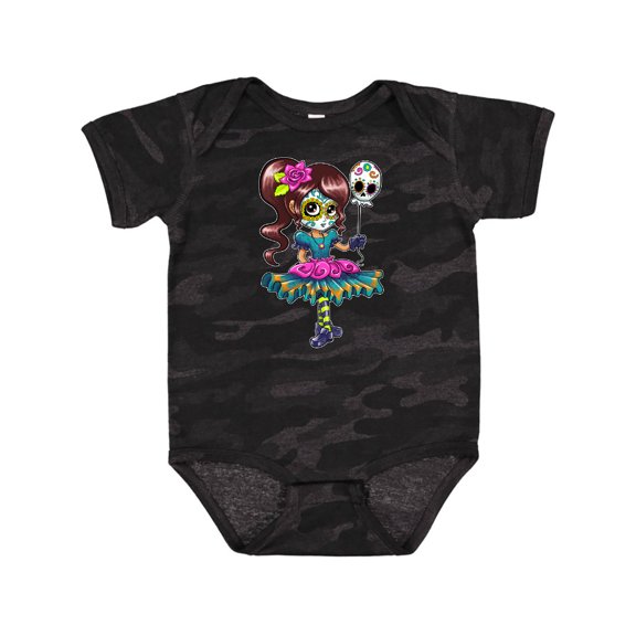 Inktastic Día de los Muertos girl with decorative skull balloon Boys or Girls Baby Bodysuit