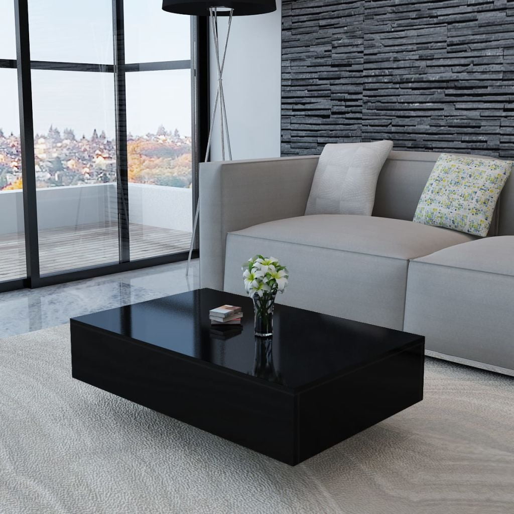 Rectangular Coffee Table Rectangle Tea Modern Living Room Furniture Black Side Desk