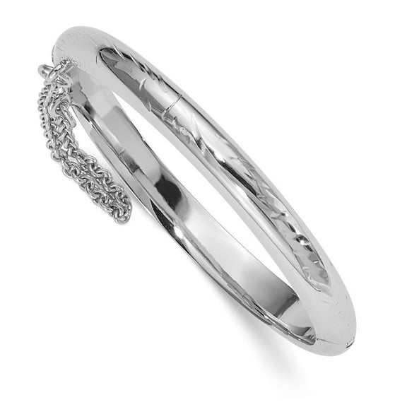 Auriga Fine Jewelry 925 Sterling Silver Safety Hinge Bangle 5 inch for Women