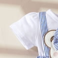 thumbnail image 4 of mgoYE Newborn Baby Girl Summer Clothes Bear Print Short Sleeve Bubble Romper Dress Jumpsuit Infant Outfit 0 3 6 9 12 18 Months(Blue,3-6 Months), 4 of 9