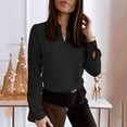 thumbnail image 5 of Women Summer Tops Womens Long Sleeve V Neck Loose Printed Shirt Top Casual Shirt Cute Summer Shirts Women Long Sleeve Stretch Undershirt Athletic Recovery Sleepwear Nice Casual Shirts Tee Black M, 5 of 7