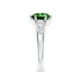 thumbnail image 3 of ANGARA Lab Grown 1.75 Ct Round Emerald Engagement Ring with Lab Diamonds for Women in 925 Sterling Silver (Size-8mm) | May Birthstone, Anniversary, Jewelry Gift for Women | Lab-Grown Emerald Ring, 3 of 8