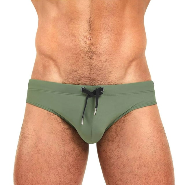 Male Summer Cool Sports Quick Dry Soild Color Fit Beach Shorts Triangle Fashion Sexy Swimming Trunks