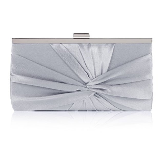 grey sparkly clutch bag