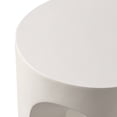 thumbnail image 3 of LeisureMod Round Side Table in Fiberstone with Arched Base Design Compact Weather-Resistant for Modern Home, Living Room, Bedroom, Patio Crus Collection in White, 3 of 14