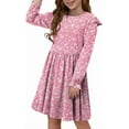 thumbnail image 2 of KISSMODA Girls Long Sleeve Casual A-Line Ruffle Skater Dress, 4-55 Years, 2 of 4