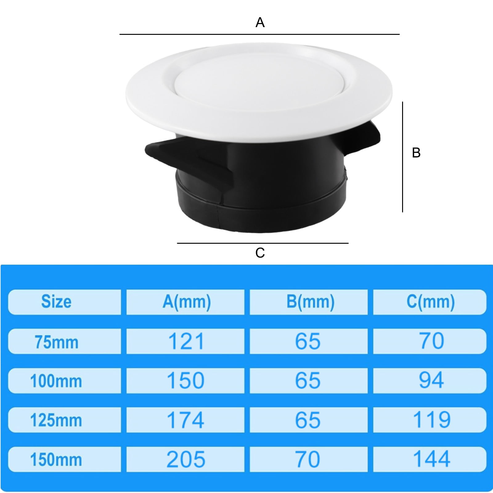 Adjustable Air Vent Covers Round Ceiling Vent Bathroom Extractor Fan Vent Cover Ø100Mm