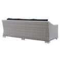 thumbnail image 4 of Modway Conway Sunbrella® Outdoor Patio Wicker Rattan Sofa in Light Gray Navy, 4 of 9