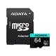 thumbnail image 1 of Memoria ADATA Premier Pro MicroSDXC UHS-1 U3 V30 de 64GB, Clase 10 ADATA AUSDX64GUI3V30SA2-RA1, 1 of 2