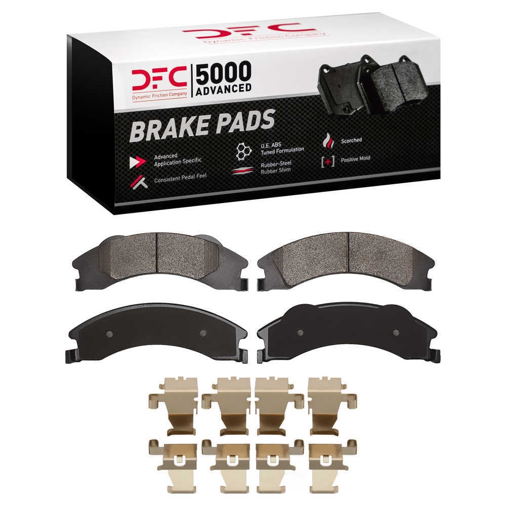Dynamic Friction Company 1551-1329-01 DFC 5000 Advanced Brake Pads - Semi Metallic and Hardware Kit