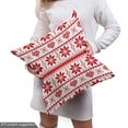thumbnail image 4 of Ambesonne Christmas Fabric by the Yard Upholstery, Nordic Borders, 2 Yards, Orange White, 4 of 4
