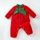 thumbnail image 4 of Mono navideño de manga larga con lazo de color liso para bebés y niñas, ropa de otoño para recién nacidos, 4 of 5