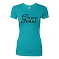 thumbnail image 2 of Wild Bobby Grace Wins Script Inspirational/Christian Women Slim Fit Junior Tee, Tahiti Blue, Large, 2 of 5