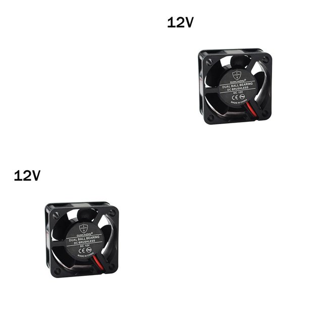 Seitruly Ventilador de refrigeración de CC Extrusora de impresora 3D Ventilador de disipación de calor de viento fuerte de 5 paletas de bajo ruido, 12V 12V 2piezas