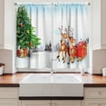 thumbnail image 2 of Ambesonne Santa Kitchen Curtains, Snowy Village Sleigh Tree, 55"x39", Multicolor, 2 of 3