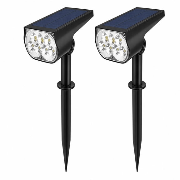 Beloadence 2-Pack Bright Solar Spot Lights, Outdoor LED Landscape Lights for Yard, Garden, Pathway, Trees & Lawn, Weather-Resistant Solar Powered Lights