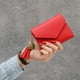 thumbnail image 3 of Las Mujeres Corto Simple Cartera de Moneda - rojo, El 11.5x8.5x2.0cm Hugo Pequeña billetera triple para mujer, 3 of 9