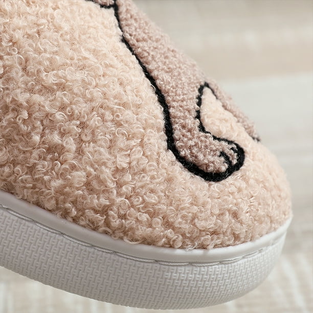 Peggybuy Plush Pug Slippers Comfortable Closed Toe Slippers Anti