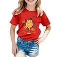 thumbnail image 1 of XDZJLR Tee-Shirt pour Filles Imprimé Coloré Carnaval Col Rond Manches Courtes 2-3 Ans, 1 of 4
