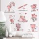 thumbnail image 2 of Happy Bear Wall Sticker Cute Animal Removable Wall Decal, Children Kids Baby Home Room Nursery DIY Decorative Adhesive Art Wall Mural, 2 of 4