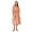 Orange, variant on Women's Floral Tie Neck Lantern Sleeve Midi Dress 100% Rayon Fabric for Effortless Everyday Chic and Stylish Weekend