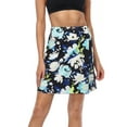 thumbnail image 5 of HDE Women's & Women's Plus Reversible Wrap Skirt Swim Coverup Black Floral/Royal Blue 2X-3X, 5 of 6