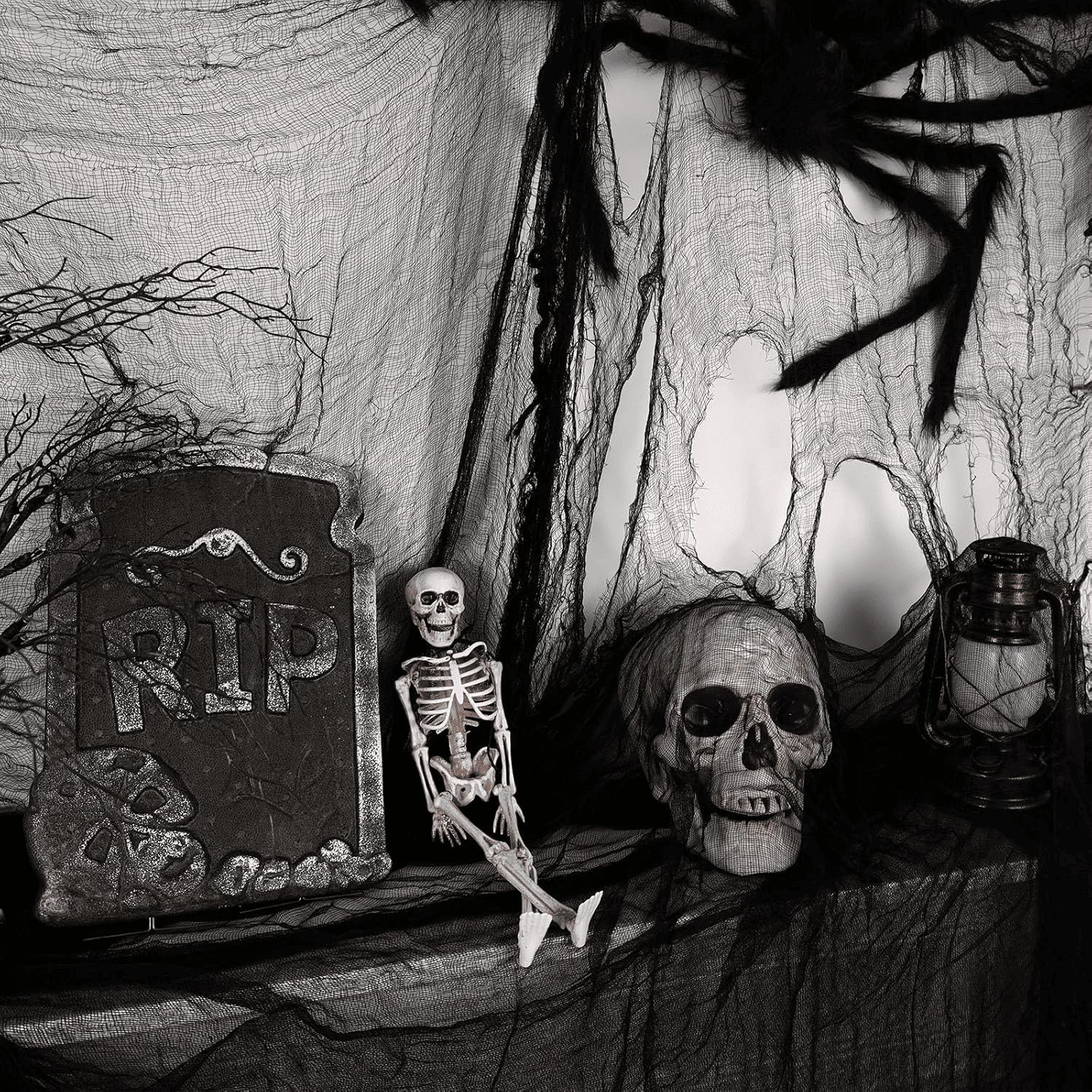 410x80 Inch Halloween Creepy Cloth Gauze Fabric in 5 Colors for Spooky Decor